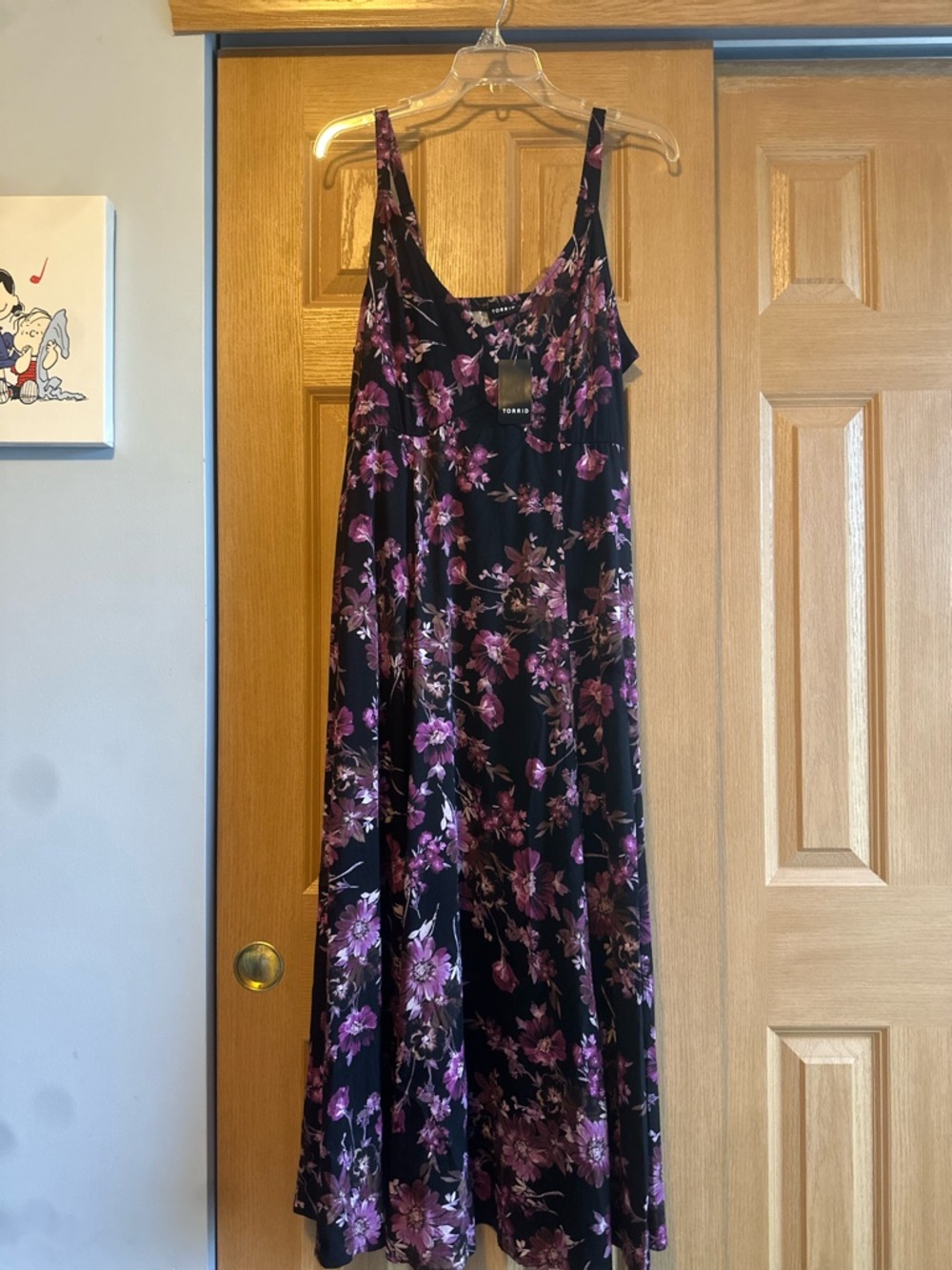torrid Black Maxi Dress with Purple Floral Print